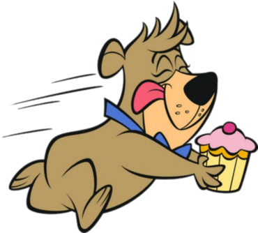 Boo Boo Bear Running With Cupcake - Yogi Ice Cream (400x400), Png Download