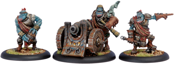 Trollblood - Hordes: Trollblood Thumper Crew Trollkin Weapin Crew (640x275), Png Download