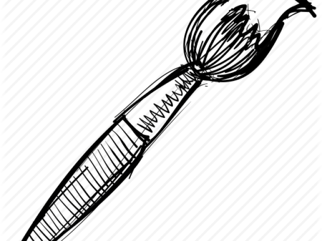 Easy Paint Brush Drawing (640x480), Png Download