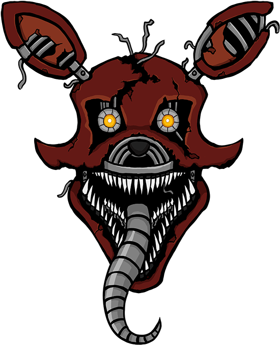 Five Nights At Freddy's - Nightmare Foxy Head Drawing (600x750), Png Download