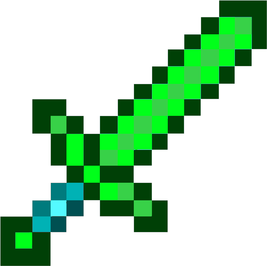 Emerald Sword - Diamond Sword (1000x1000), Png Download