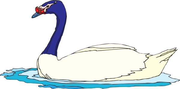 Vector Royalty Free Stock Clipart Goose - Goose In Water Clipart (600x299), Png Download