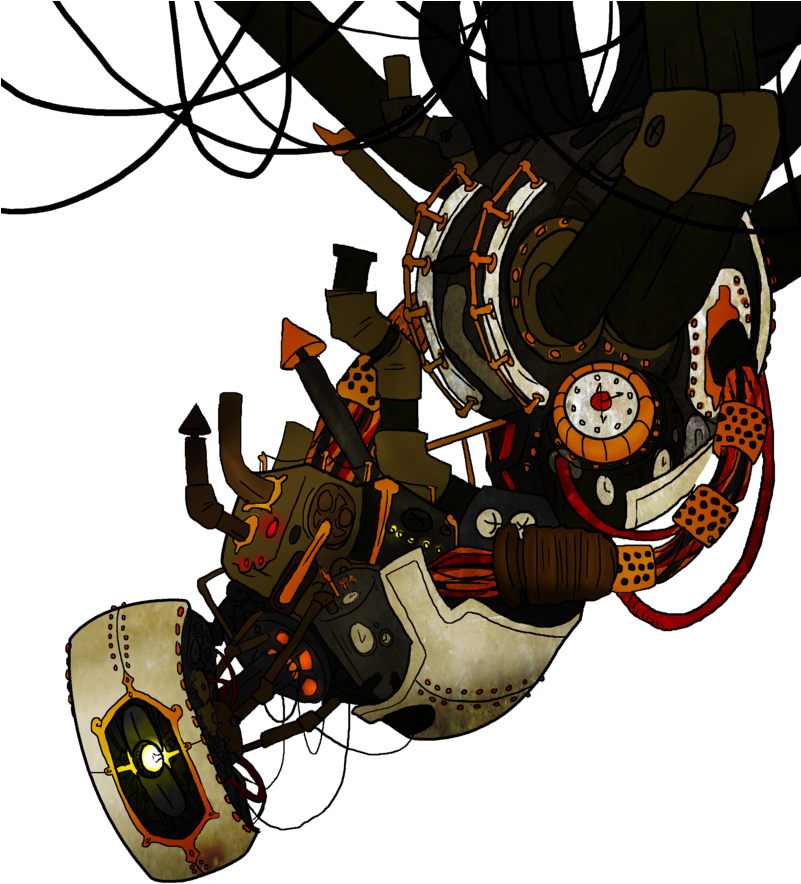 Banner Black And White Steampunk By Homemade Happiness - Portal Glados (800x941), Png Download