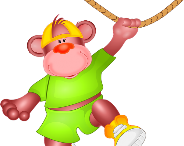 Ape Clipart Amimal - Clip Art Rope Hanging (640x480), Png Download