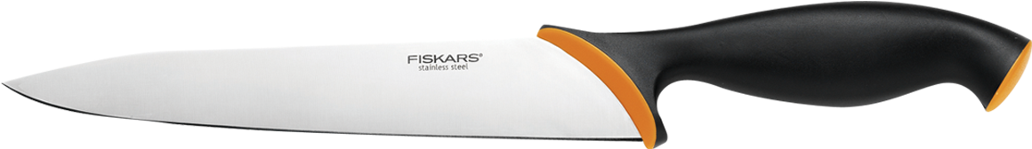 Fiskars Kitchen Knife 20cm - Fiskars Black Stainless Steel Knife (1280x857), Png Download