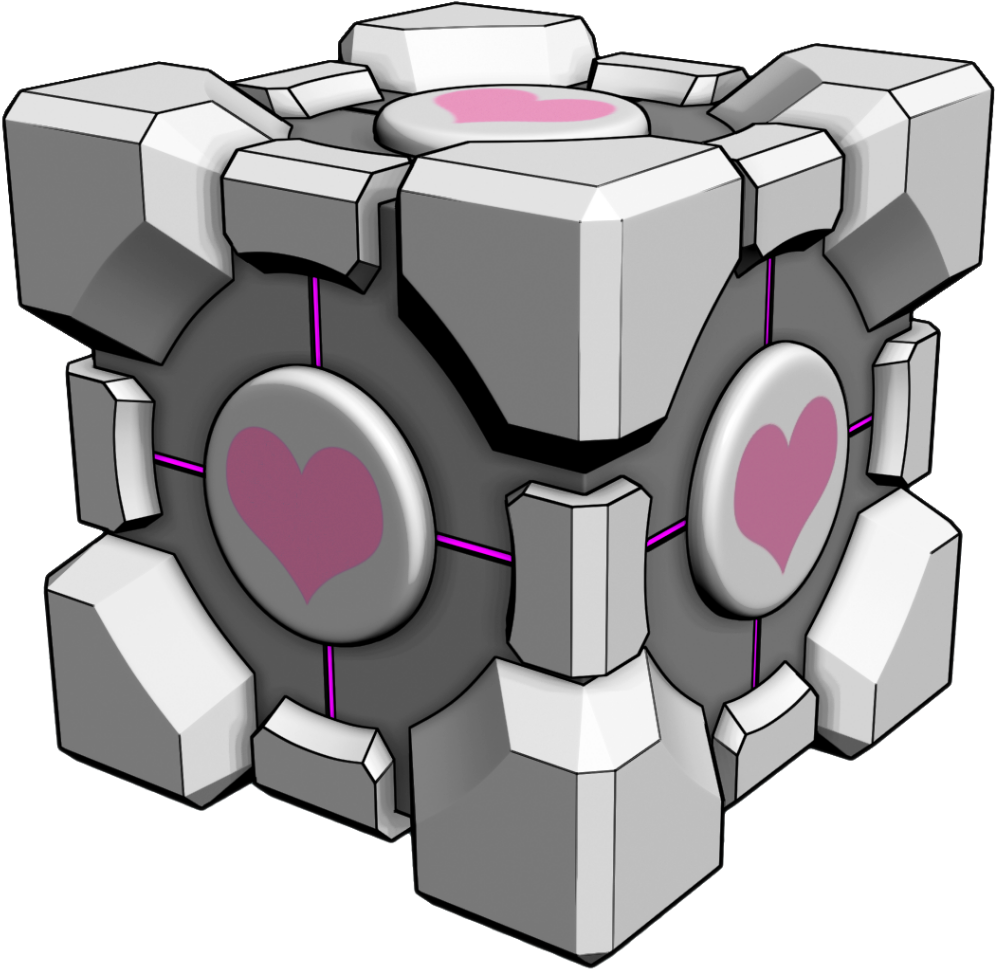 Portal Cube Company Glados Aperturescience Halflife - Portal 2 Cube Png (1024x1024), Png Download