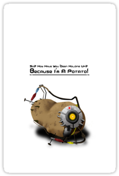 Portal 2 Glados Potato (375x360), Png Download