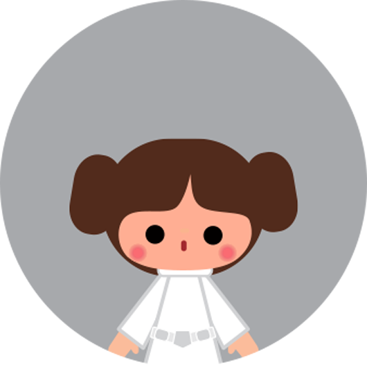 Princess Leia - Style A - Cute Princess Leia Png (530x530), Png Download