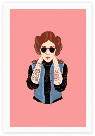 Punk Leia Parody Poster - Princess Leia Feminist Shirt (484x484), Png Download