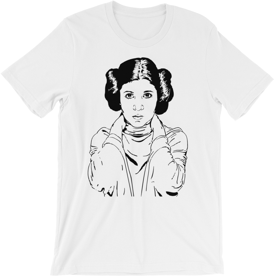 Princess Leia Portrait T-shirt - T-shirt (1000x1000), Png Download