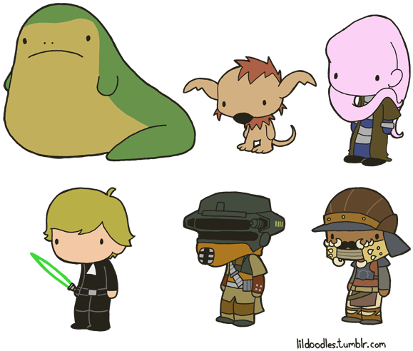 Princess Leia Clipart Luke Skywalker - Lil Star Wars (600x517), Png Download