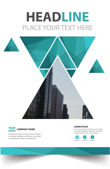 Green Triangle Annual Report Brochure Design Vector - Vector Graphics (640x640), Png Download