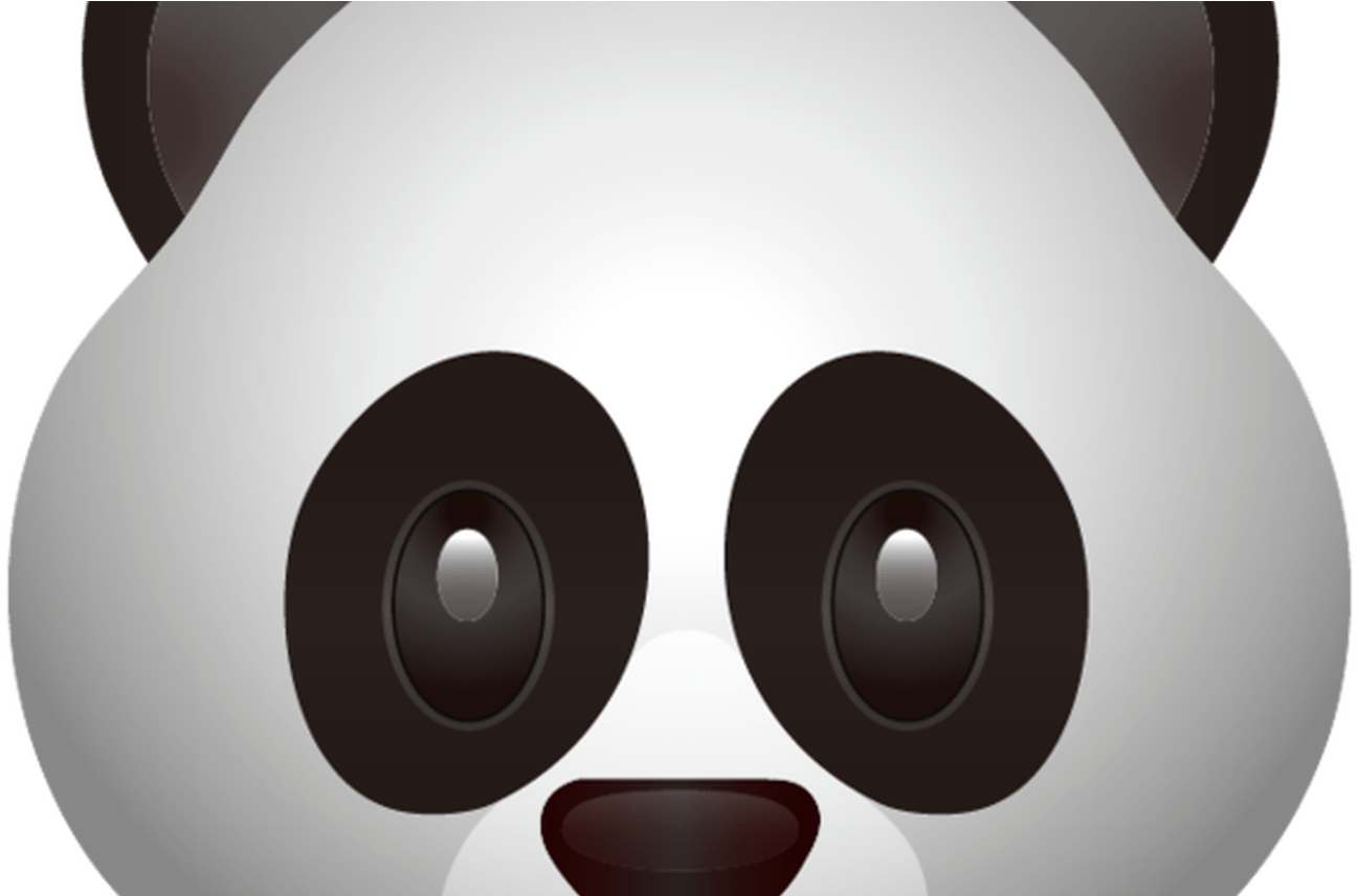 High Resolution Panda Face Emoji An Adorable Black - Giant Panda (1368x855), Png Download