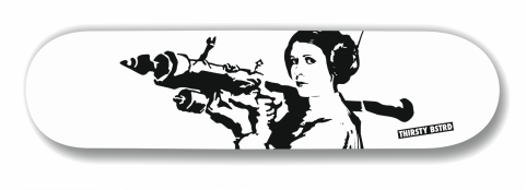 Princess Leia Bazooka Rocket Sk8 By Thirsty Bstrd - Banksy Canvas Prints - Mona Lisa With Bazooka Rocket (480x605), Png Download