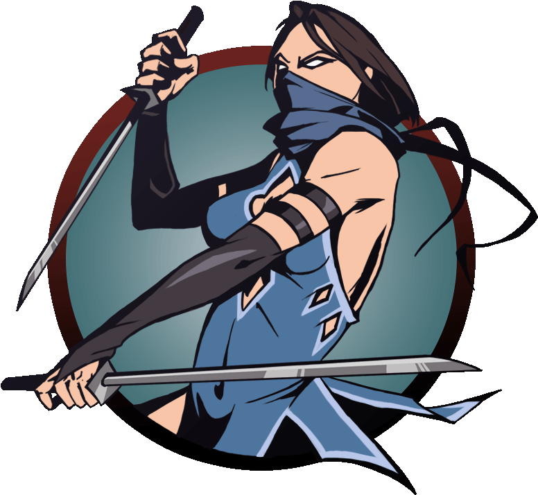 Ninja Girl Swords - Ninja (1100x1100), Png Download