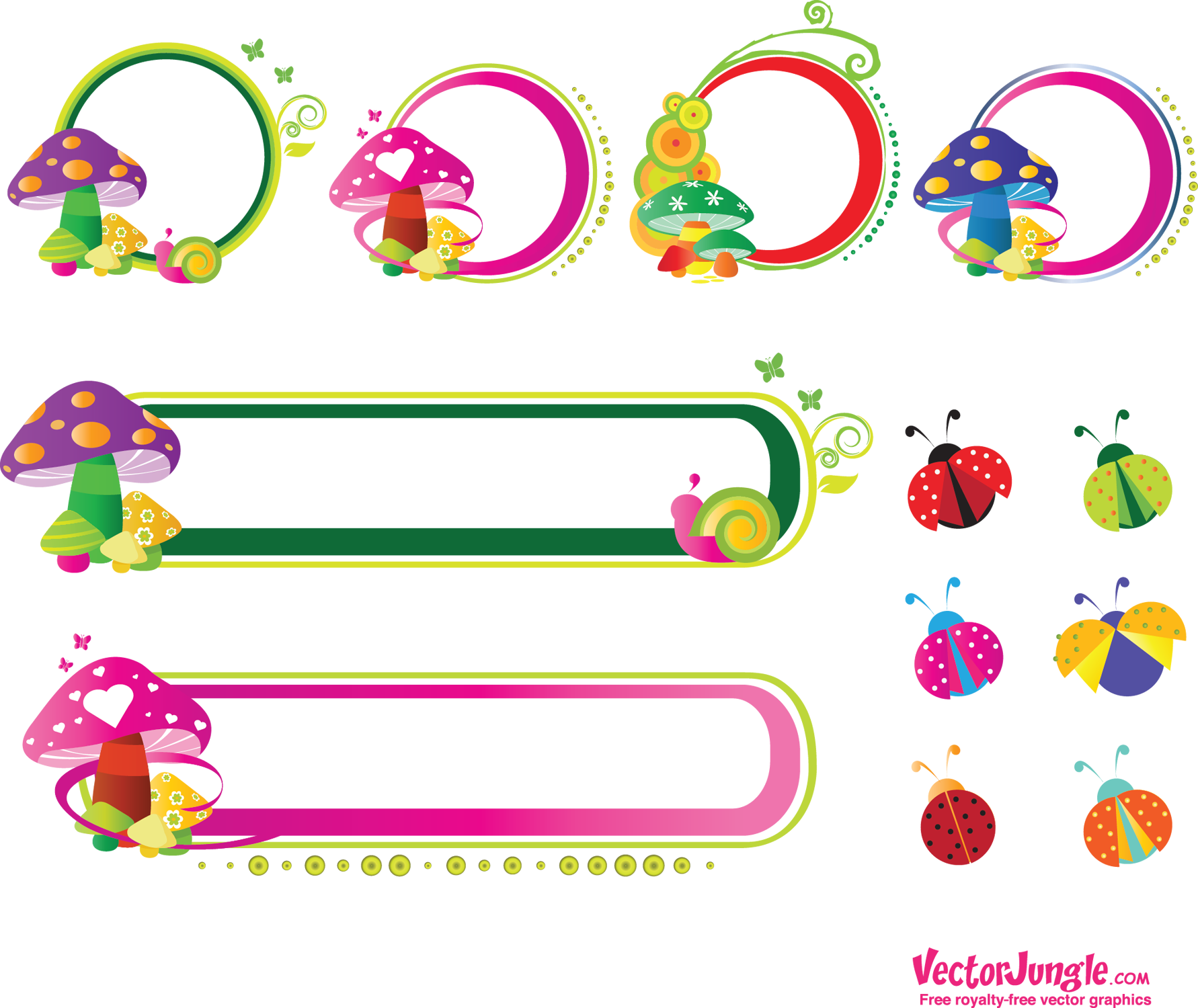 Mushroom Frames And Borders (1782x1500), Png Download