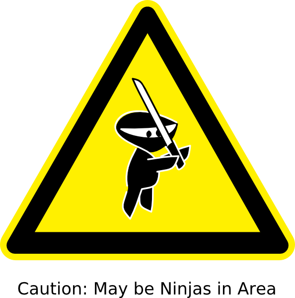 Ninja Sword Clip Art At Clker Com Vector Clip Art Online - Head Injury Warning Sign (594x599), Png Download