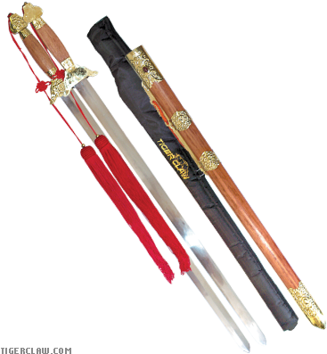 Tiger Claw Twin Lion Head Tai Chi Swords - Spring Steel (400x400), Png Download