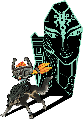 Zelda Loz Twilight Princess Tp Midna Wolf Link Sorry - Legend Of Zelda Twilight Princess Pixelart (342x473), Png Download