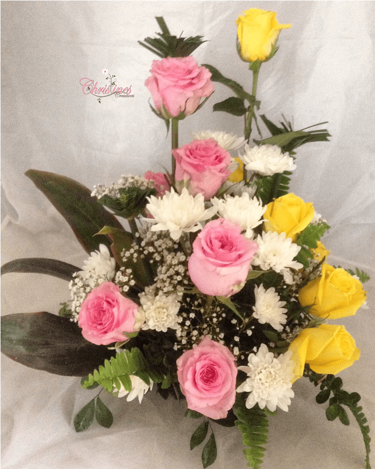 Pink And Yellow Roses - Garden Roses (919x919), Png Download