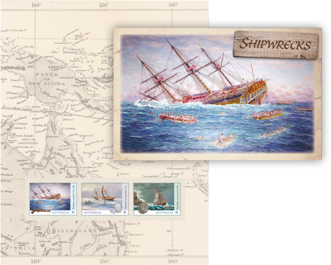 Shipwrecks Stamp Pack - Windjammer (970x545), Png Download