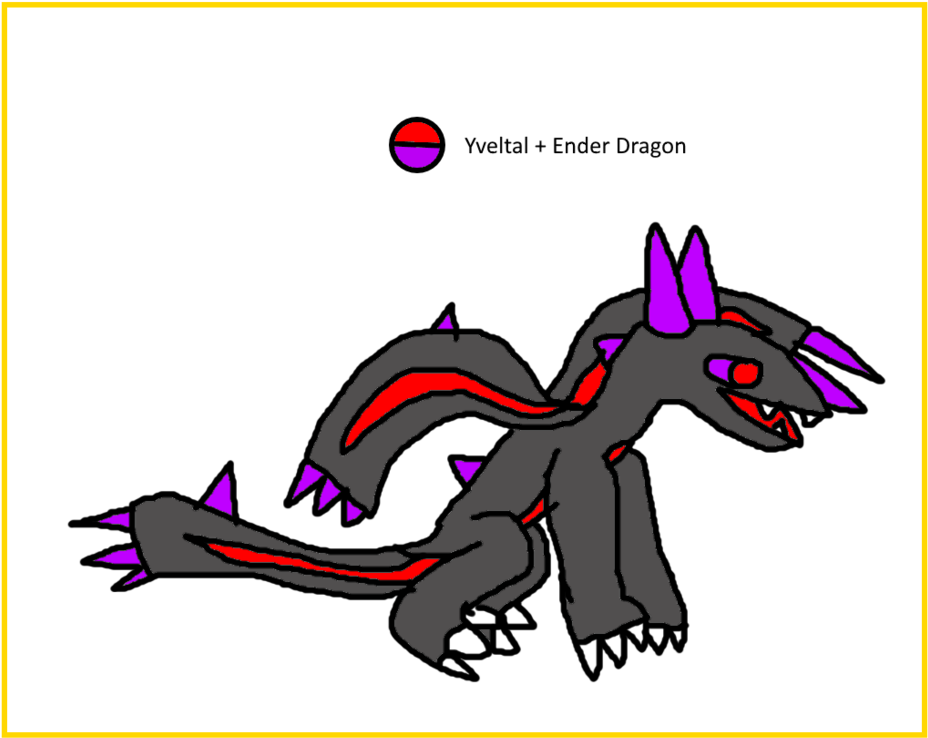 Yveltal Ender Dragon Fusion - Dragon (1024x773), Png Download