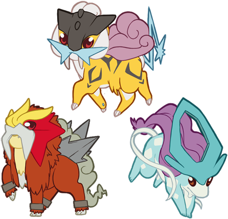 Enteisuicune Explore On Deviantart Tails Dogs By - Pokemon Legendary Dogs Cute (500x466), Png Download
