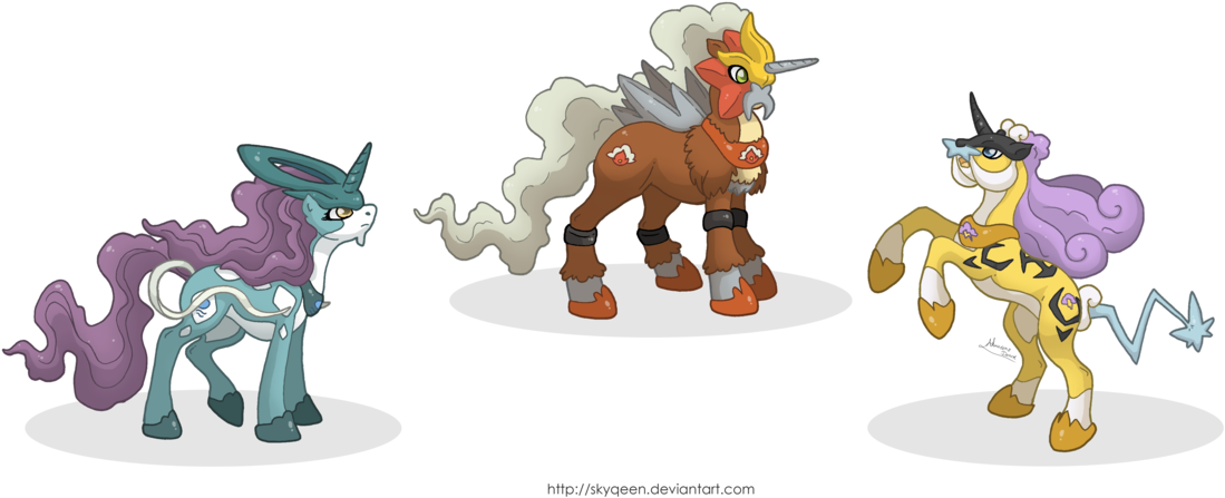 Mysweetqueen, Crossover, Entei, Pokémon, Ponified, - My Little Pony As Pokemon Legendary (1280x778), Png Download