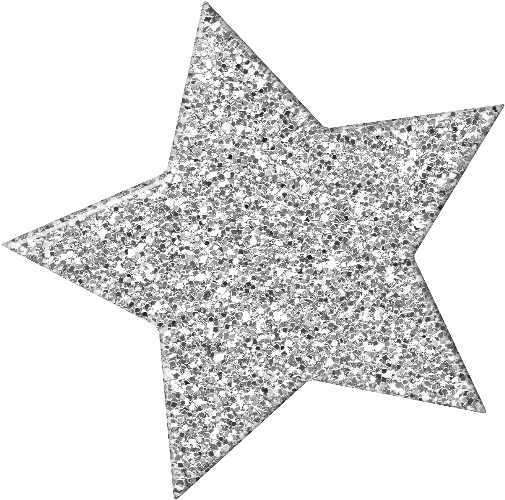 Dbs Hd-star 2 - Silver Glitter Star Png (505x500), Png Download