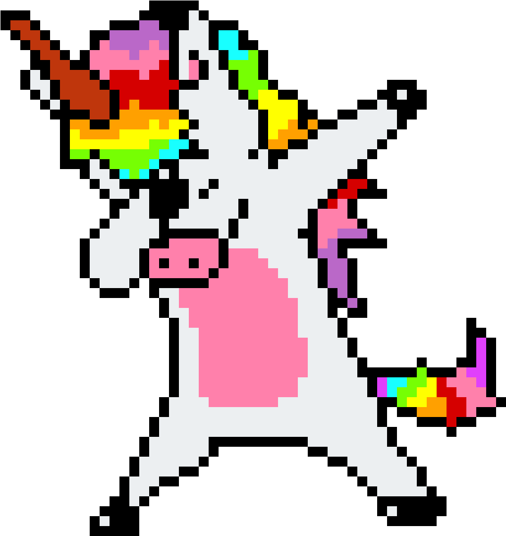 Dabbing Unicorn - Dabbing Unicorn Hama Beads (1040x1200), Png Download