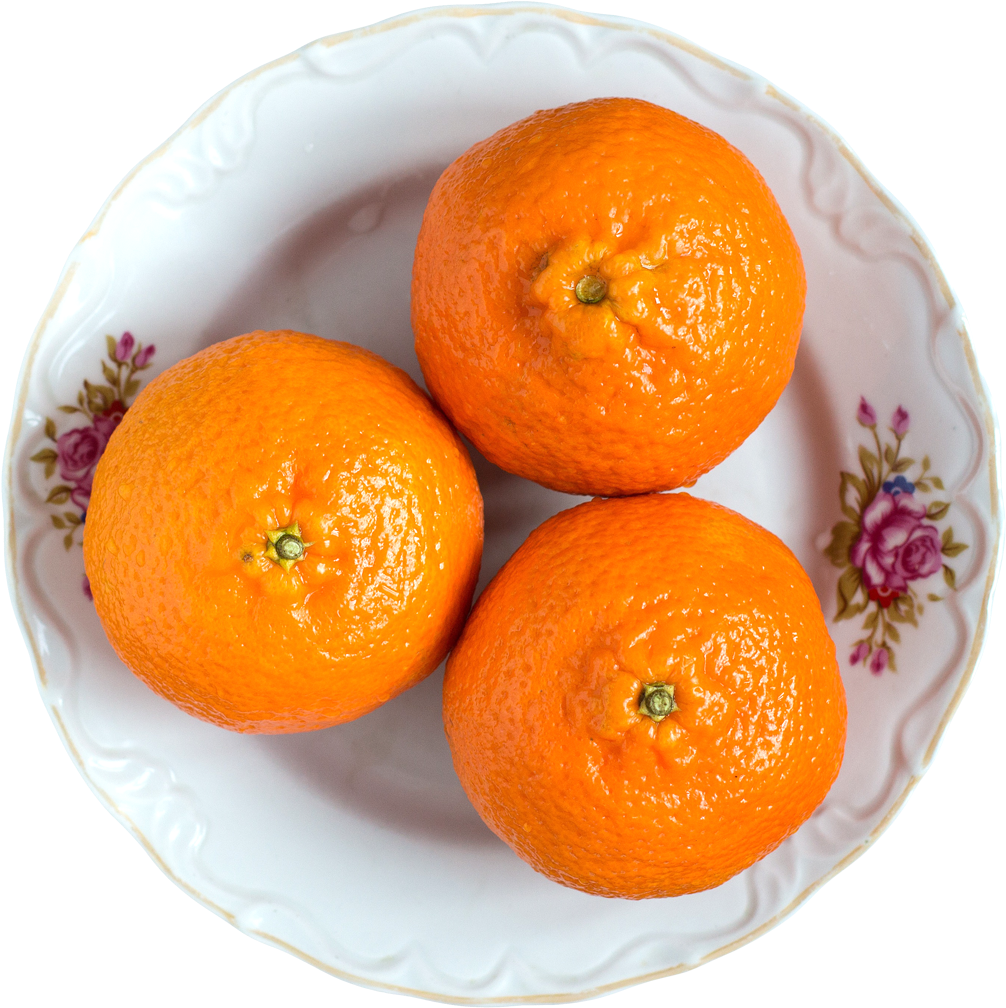 1075 X 1079 - Tangerine On A Plate (1075x1079), Png Download