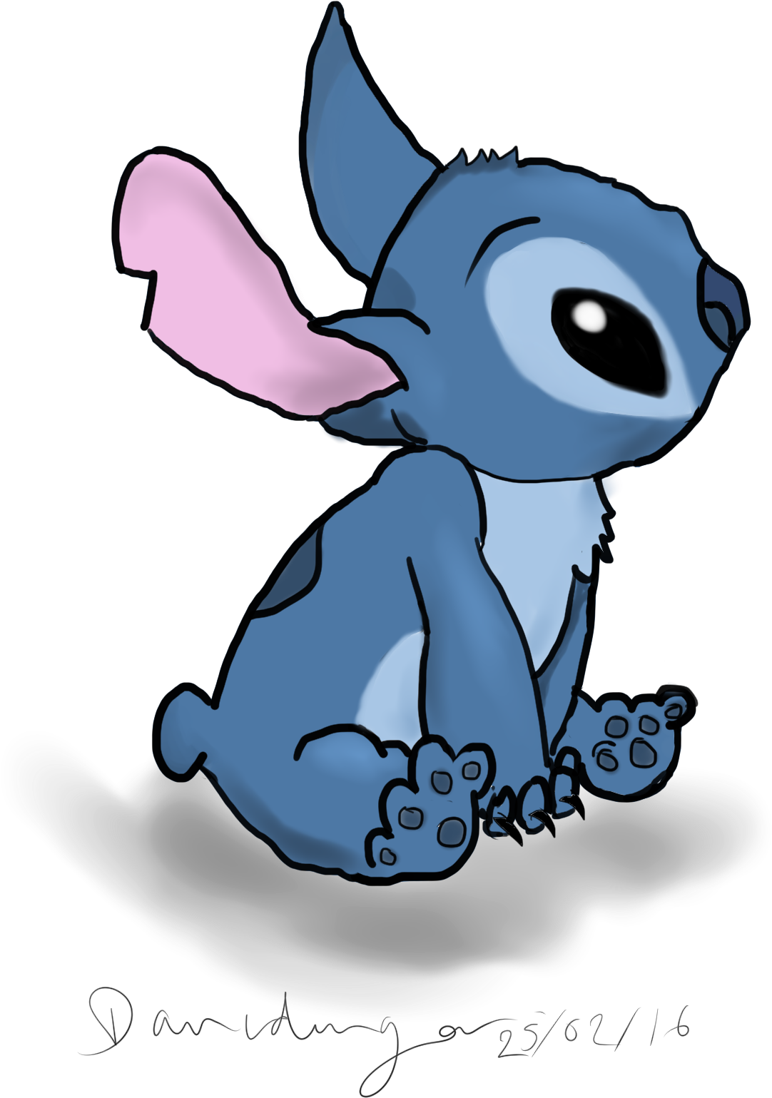 Clip Art Library Stock First Digital Art By Danidinger - Stitch Digital Drawing (1518x2150), Png Download