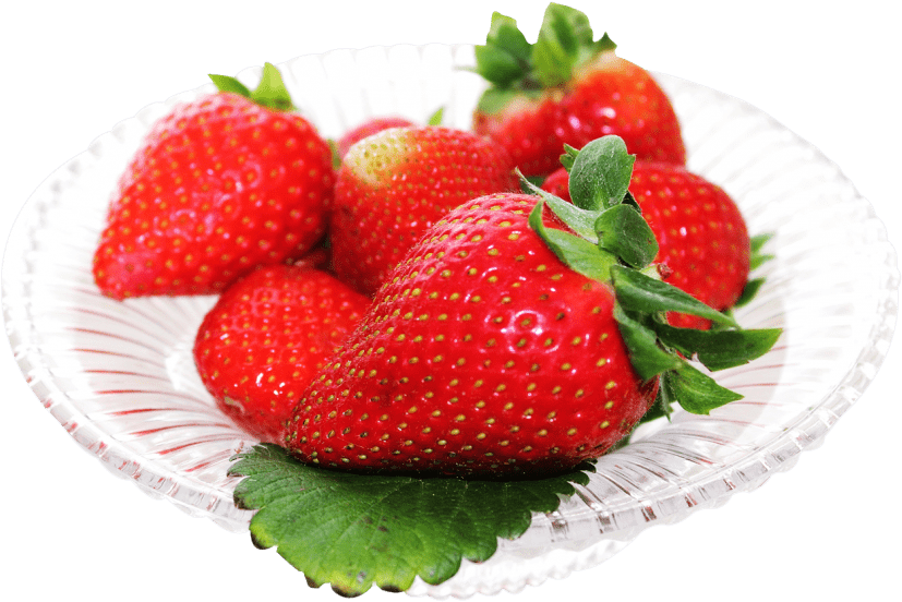 Free Png Red Strawberry In White Plate Png Images Transparent - 4 Straberry Clip Art (850x576), Png Download