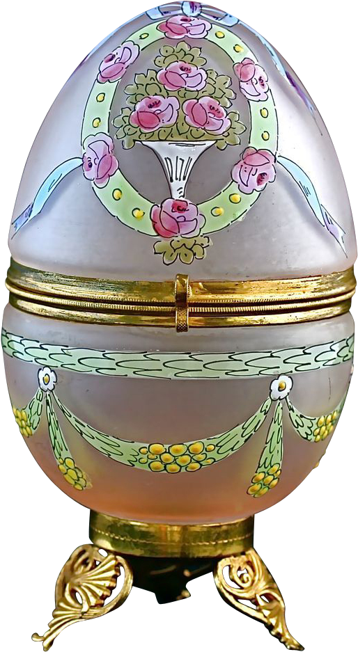 5"h Art Deco Period Egg Shaped Trinket Box, Hinged - Egg Shaped Trinket Box (936x936), Png Download