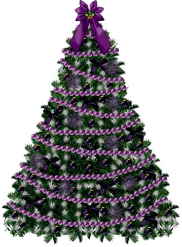Fm Magical Christmas Element 42 - Purple Ornaments Christmas Tree (369x500), Png Download