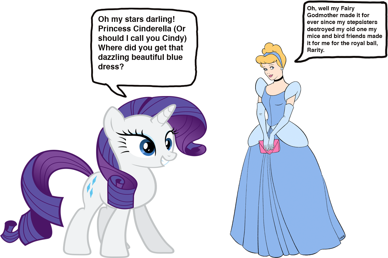 1000 Hours In Ms Paint, Cinderella, Crossover, Disney, - Rarity Cinderella (1489x991), Png Download