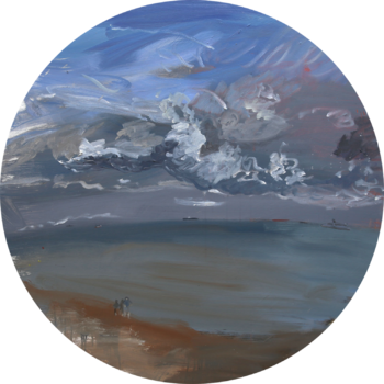 Beach Walk - Oil Painting (350x350), Png Download