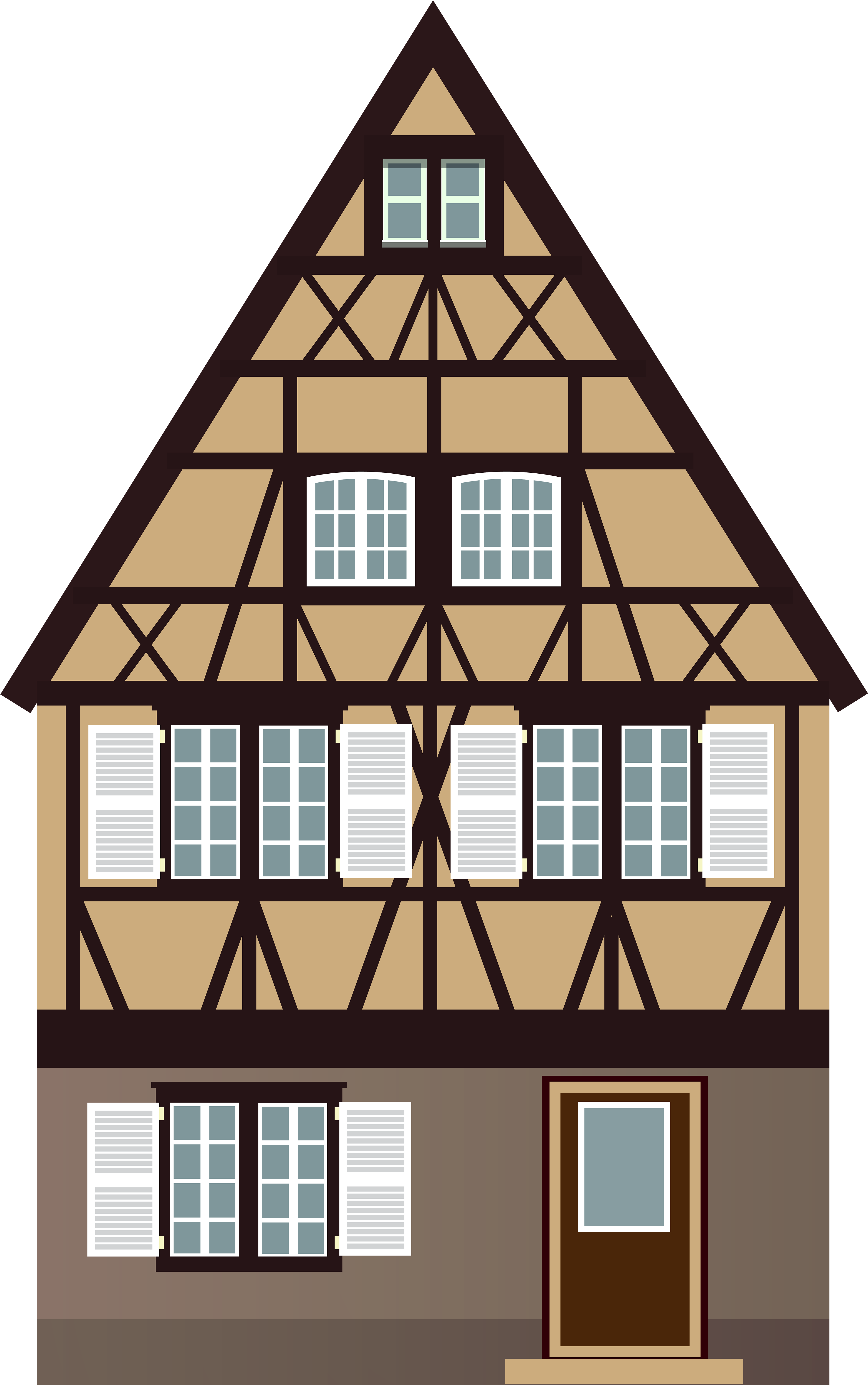 Brown House Png Clip Art - Clip Art (3796x6000), Png Download