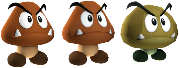 Download Zip Archive - Mario Goomba 3d Model (750x650), Png Download