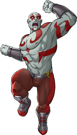 Drax Guardians Of The Galaxy Animado (327x573), Png Download