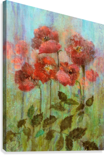 Poppies In Pastel Red Canvas Print - Posterazzi Floral Poster Print By Tara Moss Pdxta1537large (344x511), Png Download