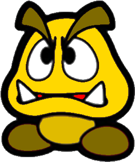 Paper Golden Goomba - Paper Mario Gold Goomba (420x420), Png Download