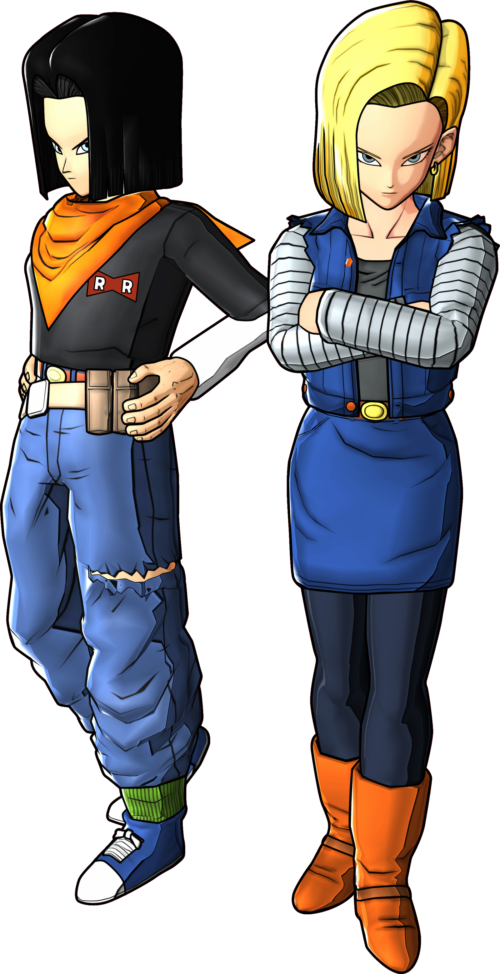 Android18 And 17 Battle Of Z Render - Android 17 Concept Art (1600x3118), Png Download