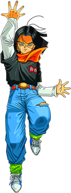 Download All At Once - Dbz Space Android 17 (242x640), Png Download