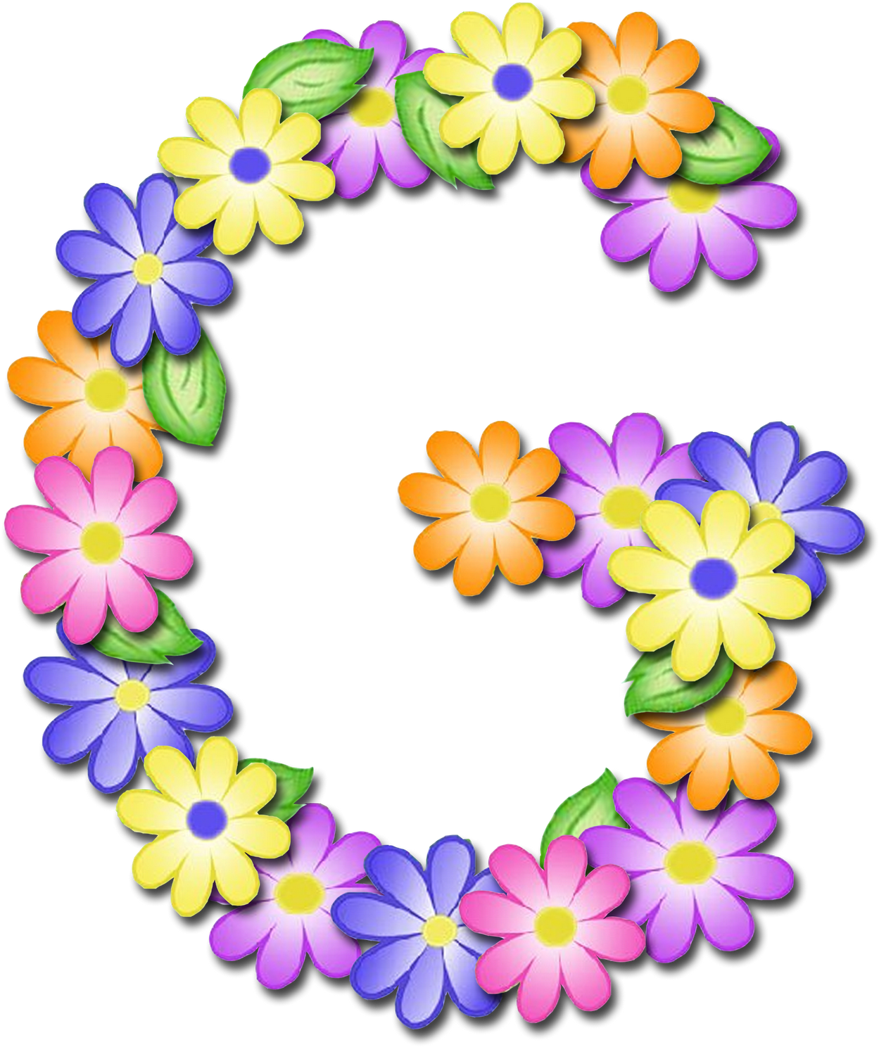 Alfabeto Abc Png Letras Floral Primavera Flor - Abecedario Decorado Con Flores (1600x1551), Png Download
