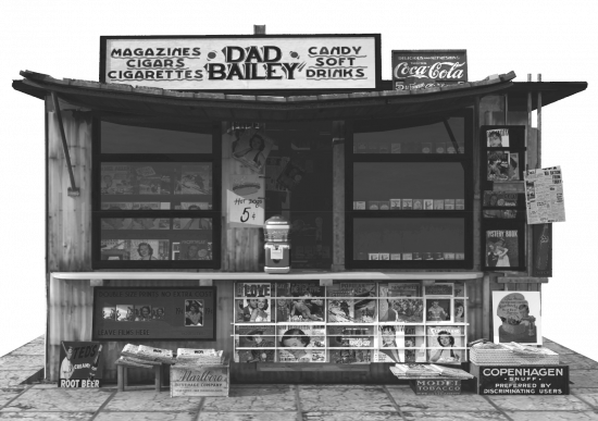 The Newsstand 04 - 1950 Newsstand (550x387), Png Download