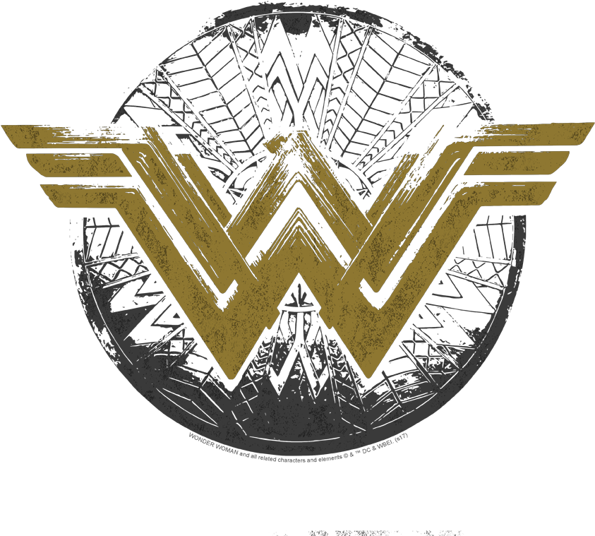 Wonder Woman Distressed Logo Juniors T-shirt - Wonder Woman Batman Superman Logos (850x792), Png Download