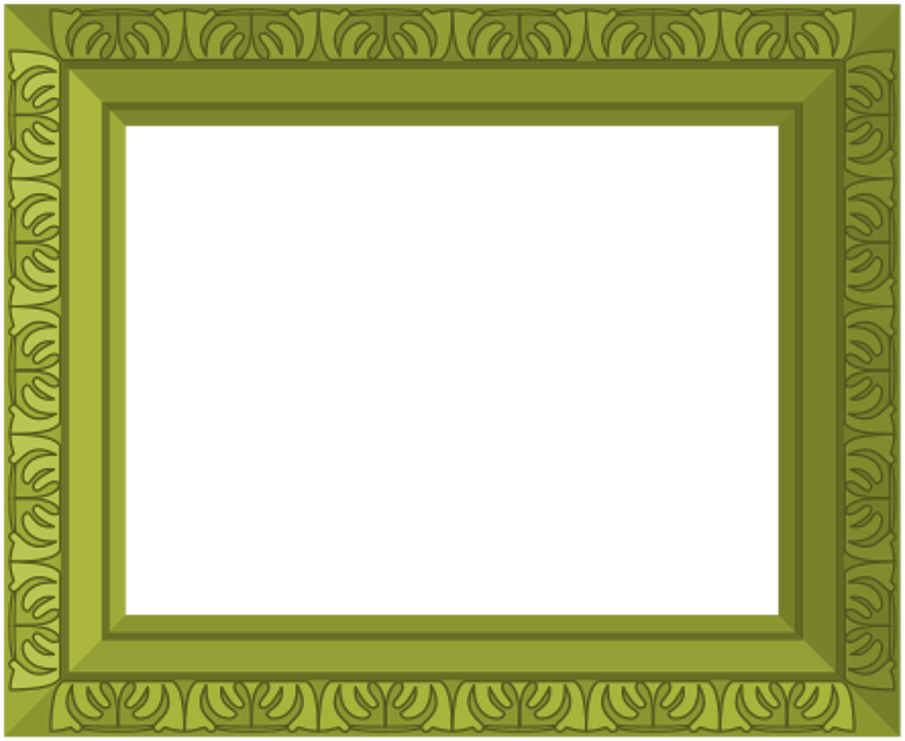 Green Frame Ornate - Design (1280x1049), Png Download