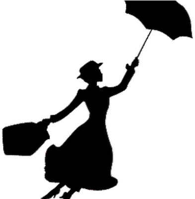 Mary Poppins - Mary Poppins Jr Silhouette (400x400), Png Download