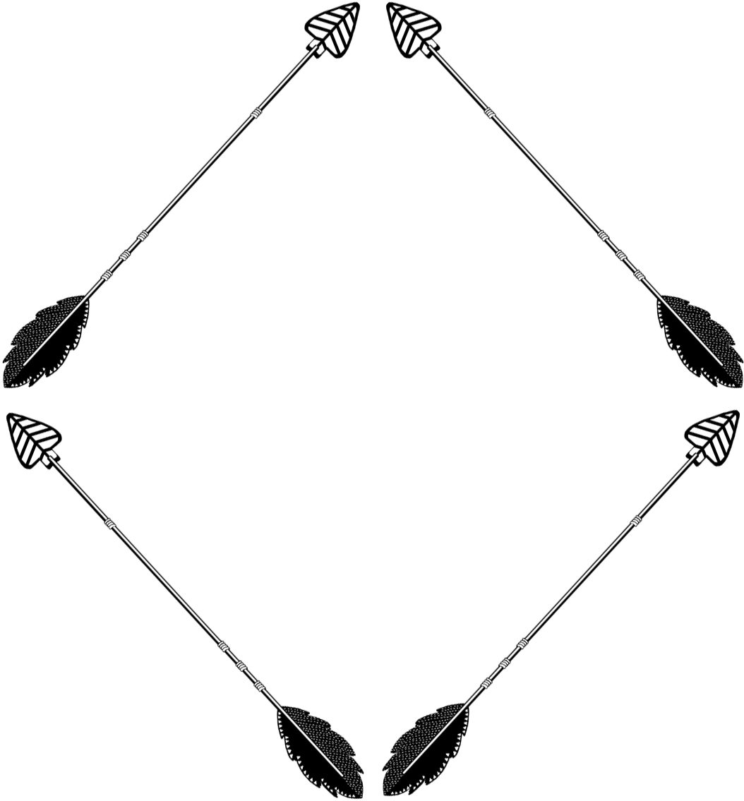 Black Arrow Diamond Clipart Png - Line Art (1299x1299), Png Download